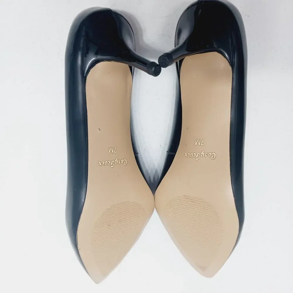 Shoes Women Black High Heels Stilettoes Pump Patent PU Cosy Fever NWOB Size 7M